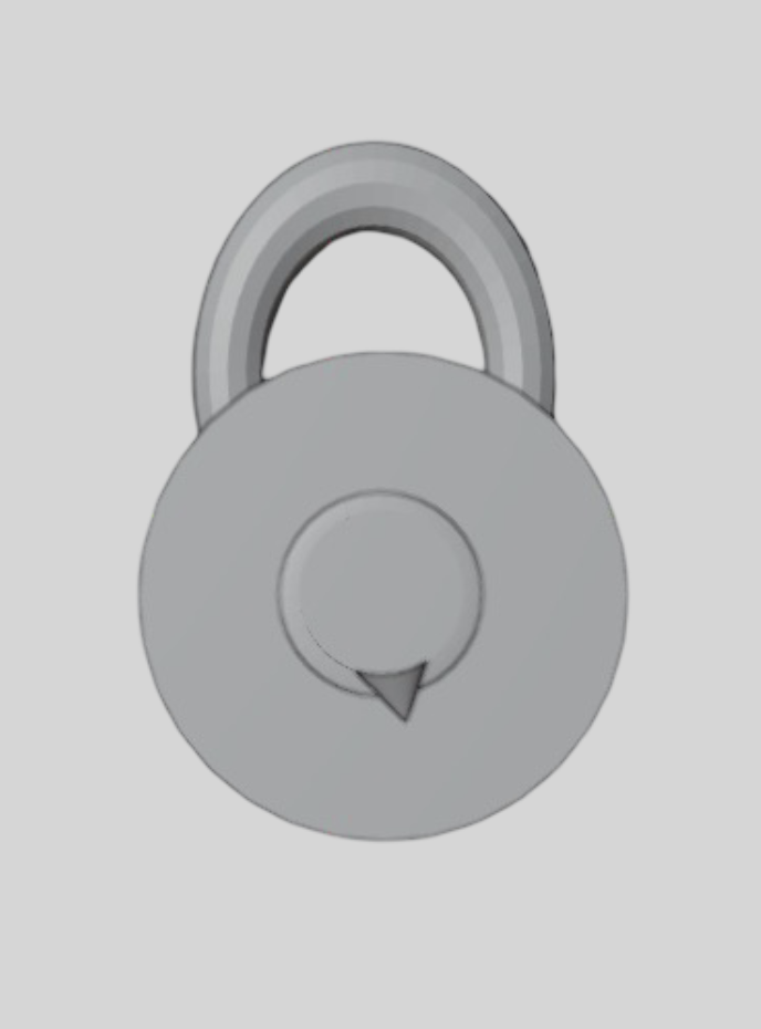 3d model of lock, angle 1