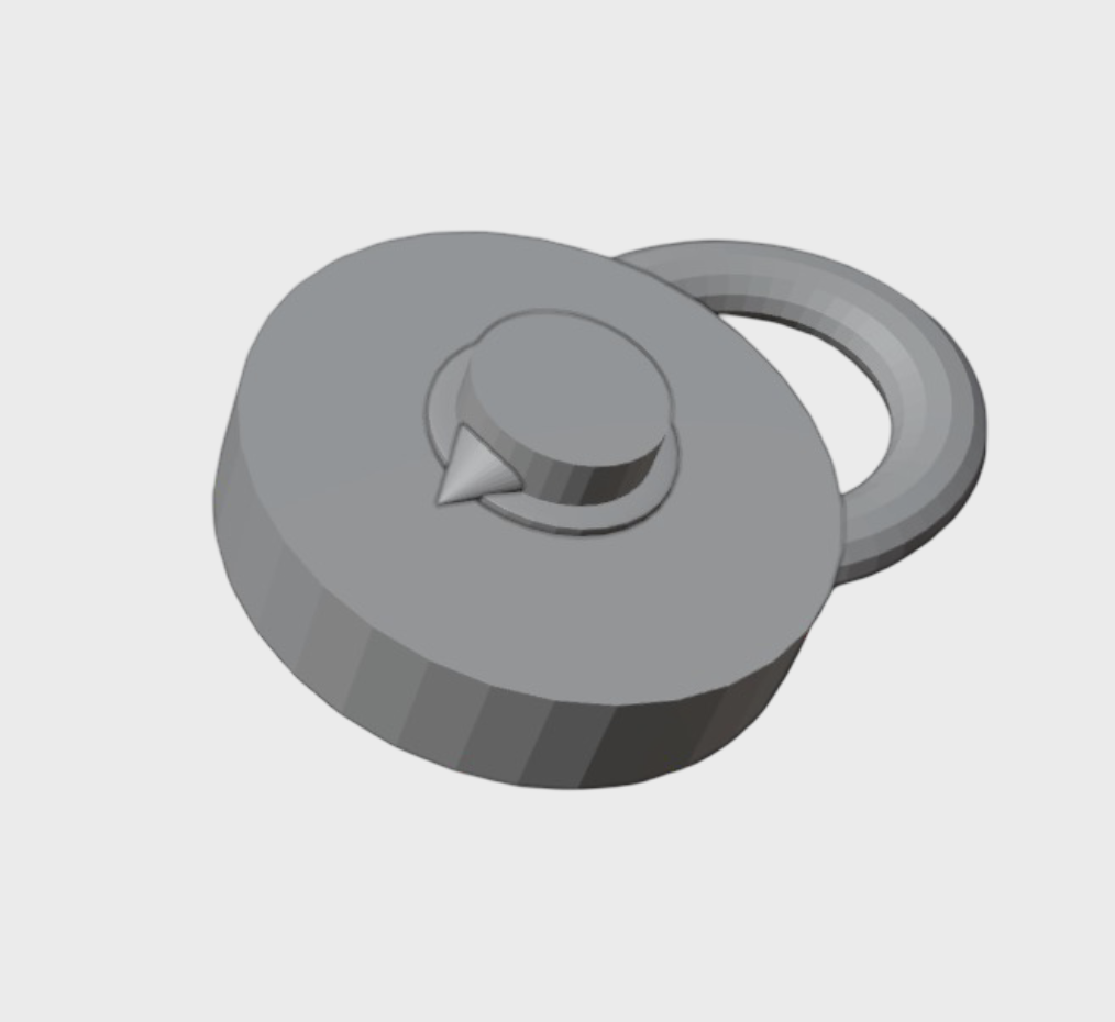 3d model of lock, angle 3